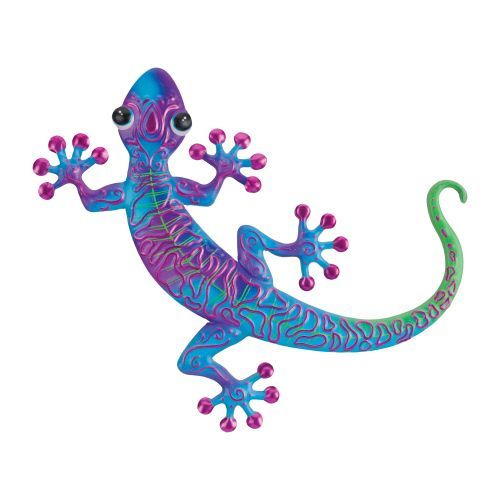 Purple Swirl Gecko Metal Wall Decor