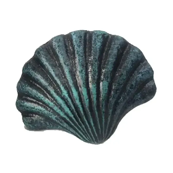 Dark Blue Scallop Seashell Drawer Pull Cast Iron CBHC 69001