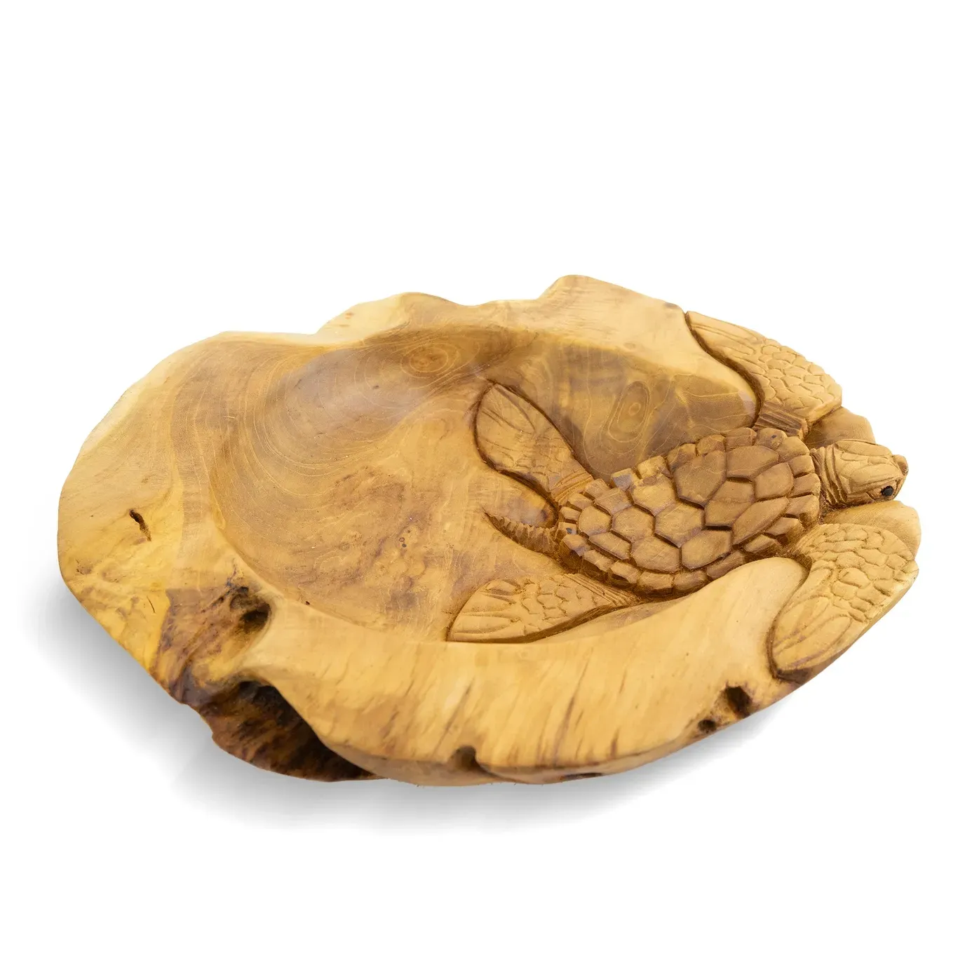 Turtle Bowl 40cm Round Teak