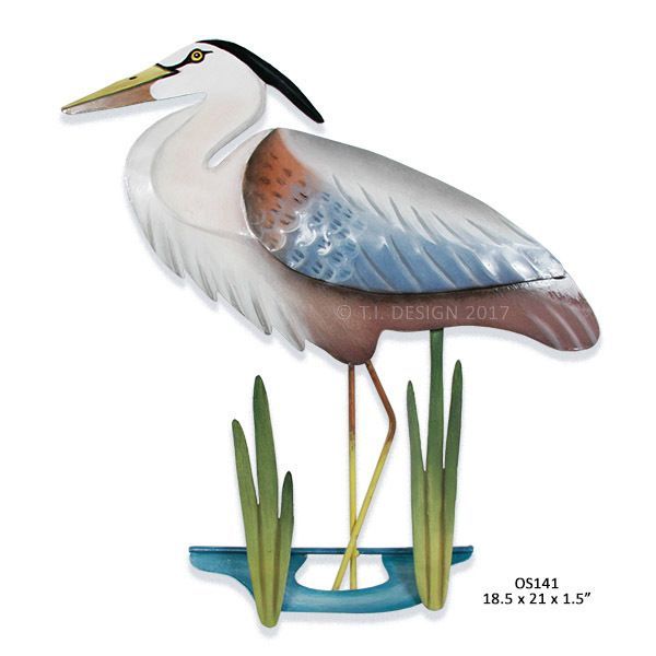 Heron Head Down Lanai Safe Metal Wall Art