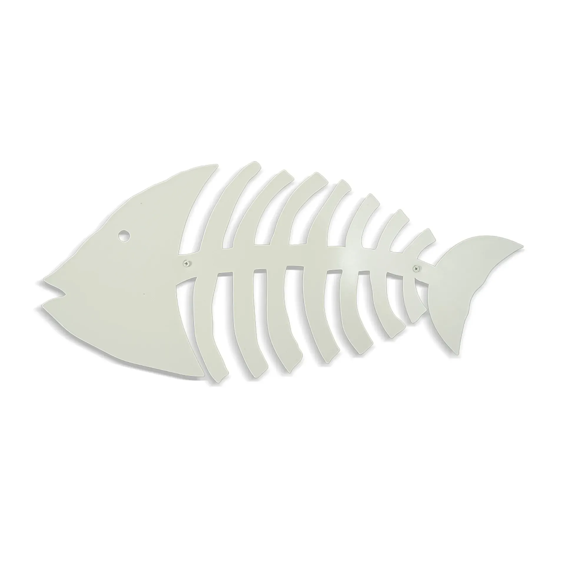 Bone Fish White Color Metal Wall Art