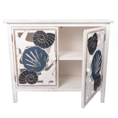 Wooden Seashell Cabinet 37 1/2