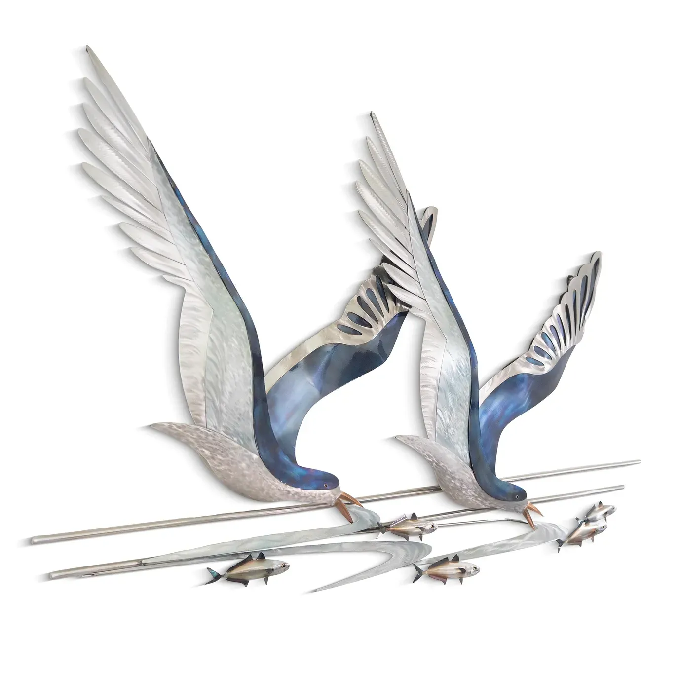 Skimmer Birds Pair (Stainless Steel) Metal Wall Art