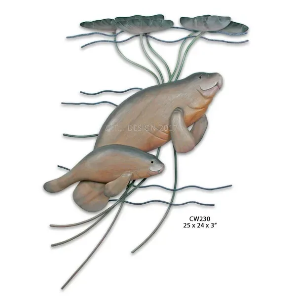 Manatee w/Baby Wood Wall Art