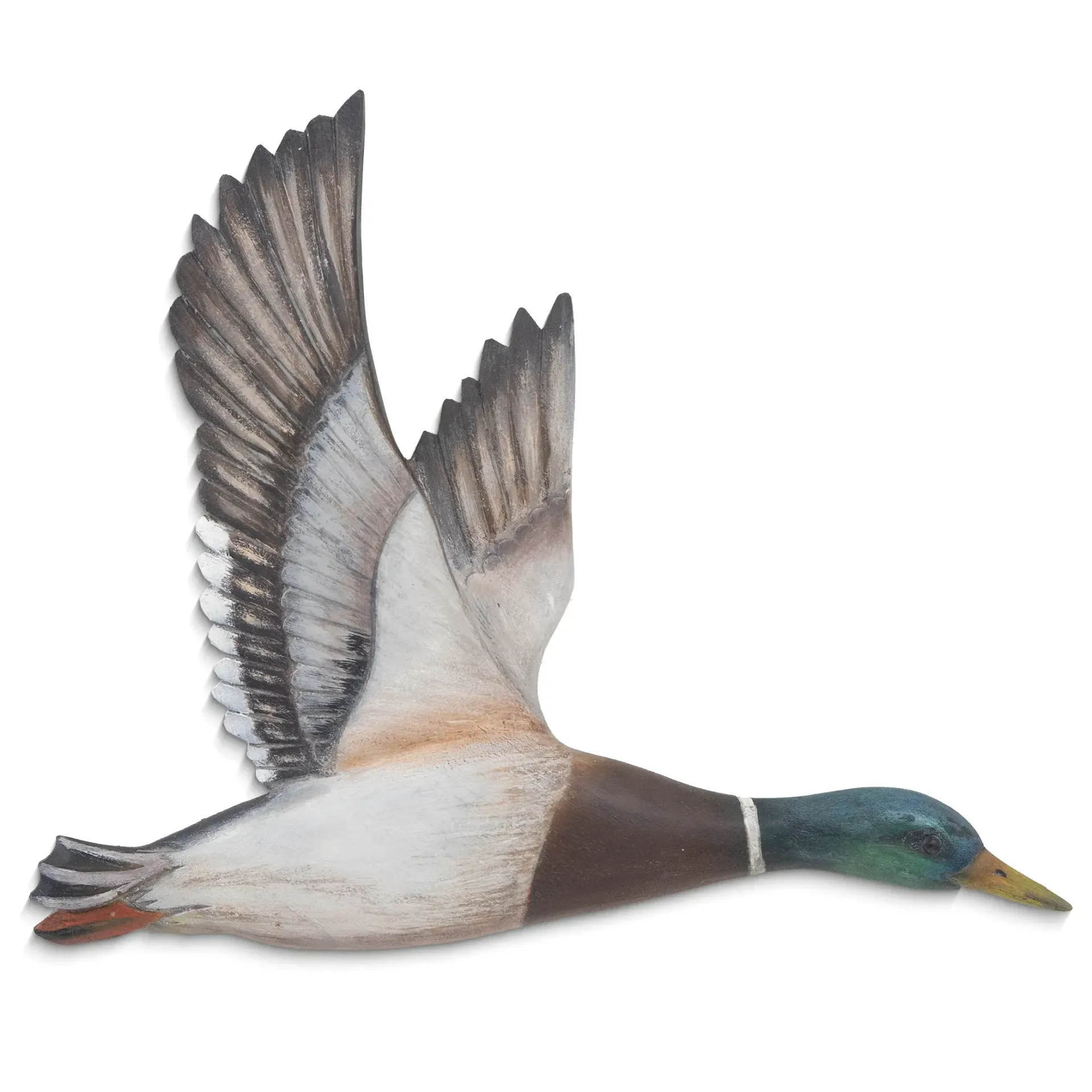 Flying Mallard Duck Wings Up Wood Wall Art
