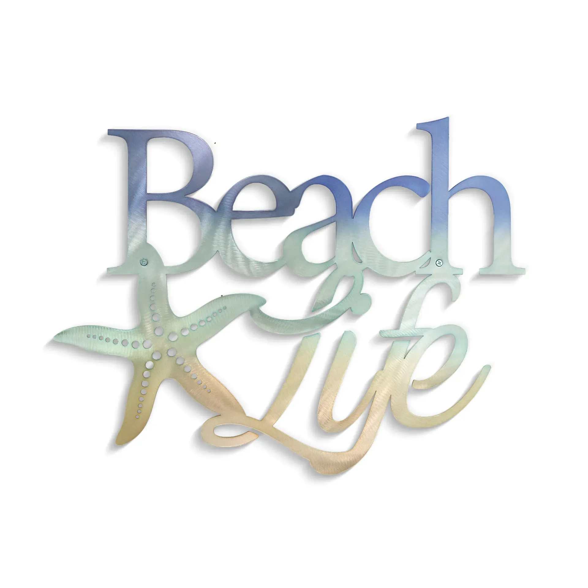 Beach Lifestyle Plaque - Stainless Steel Metal Wall Art