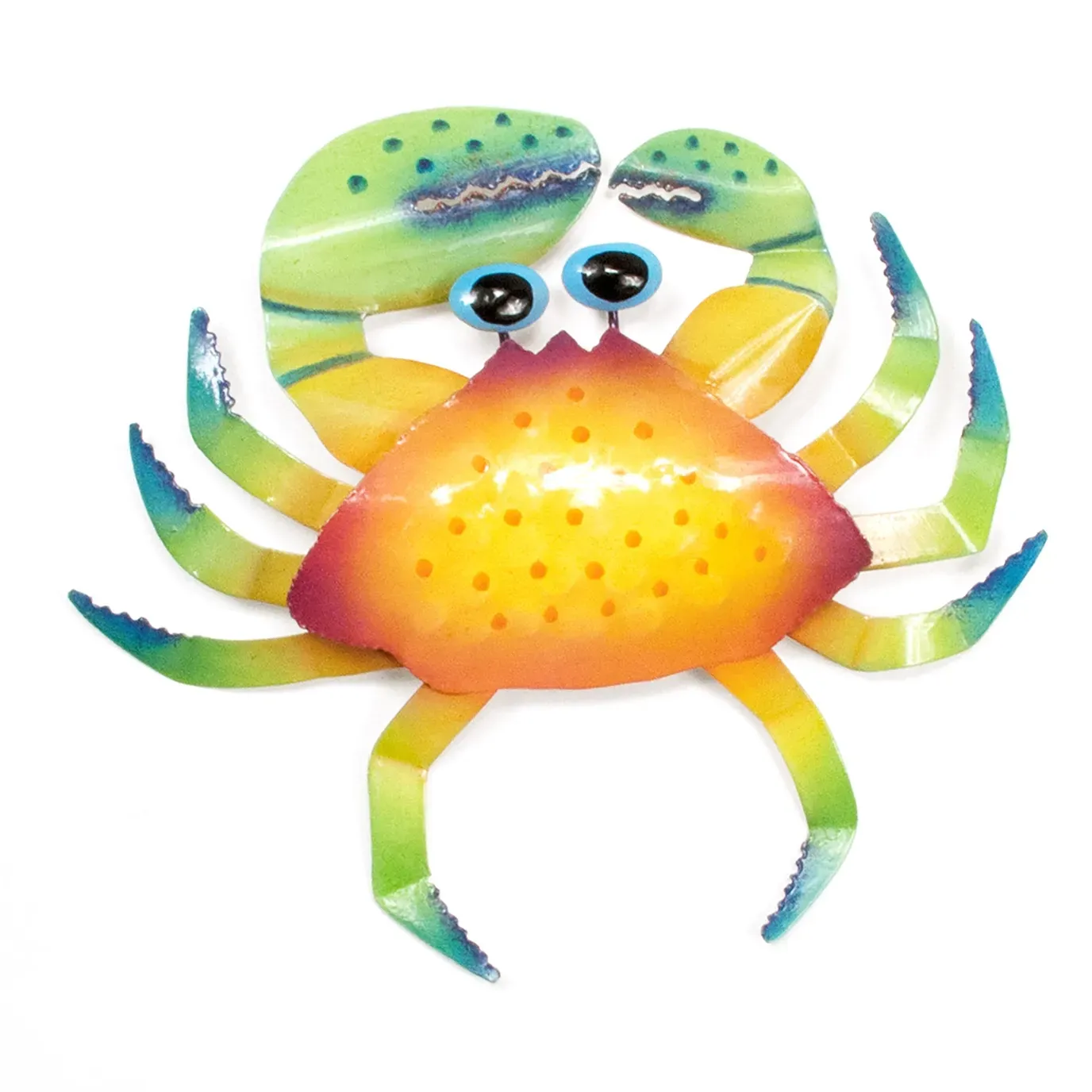 Crab Orange Patio Safe Metal Wall Art