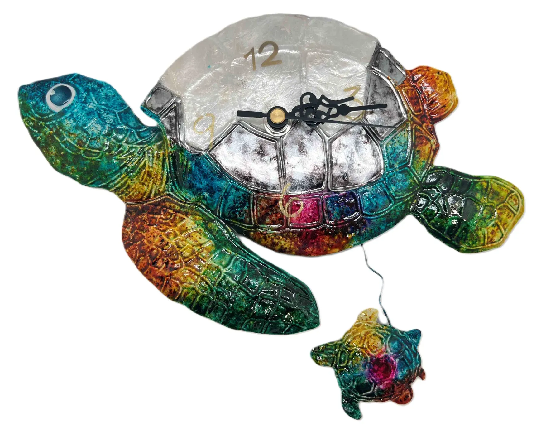 Turtle Multi White Elegance Wall Clock KK MWE-35TUCLK