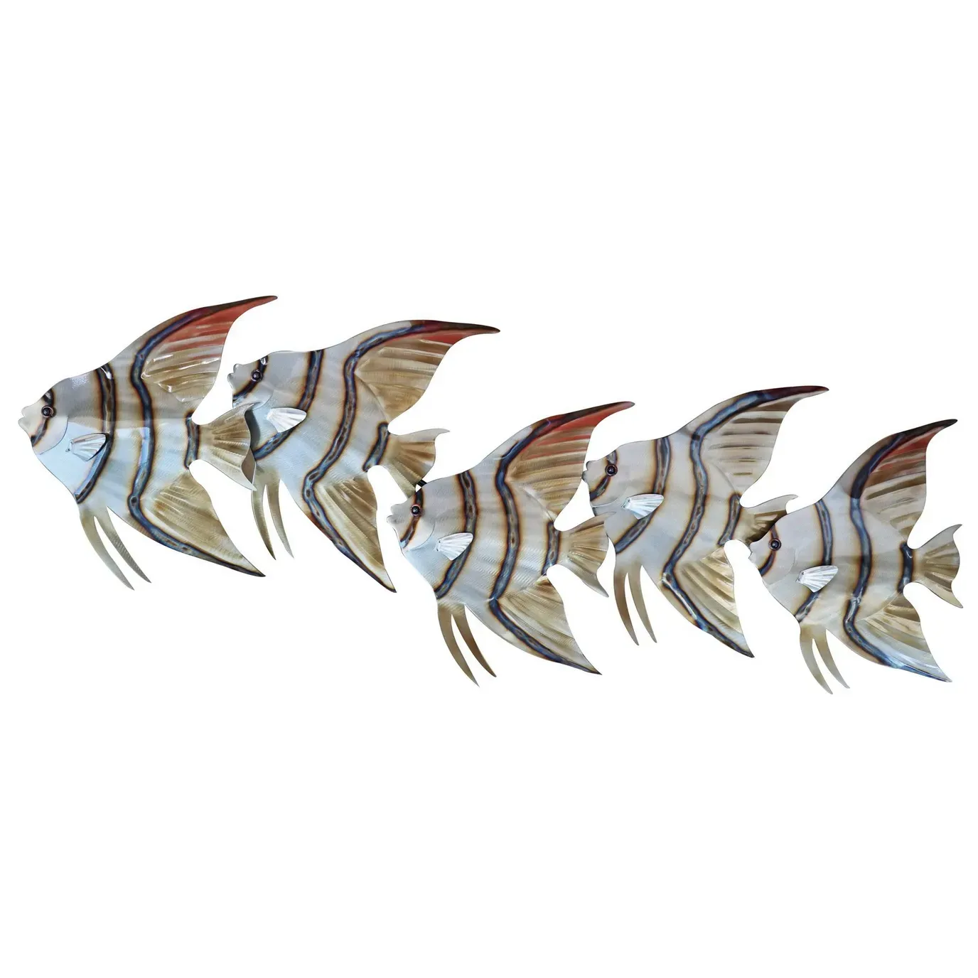 Angelfish School Of 5 Metal Wall Art