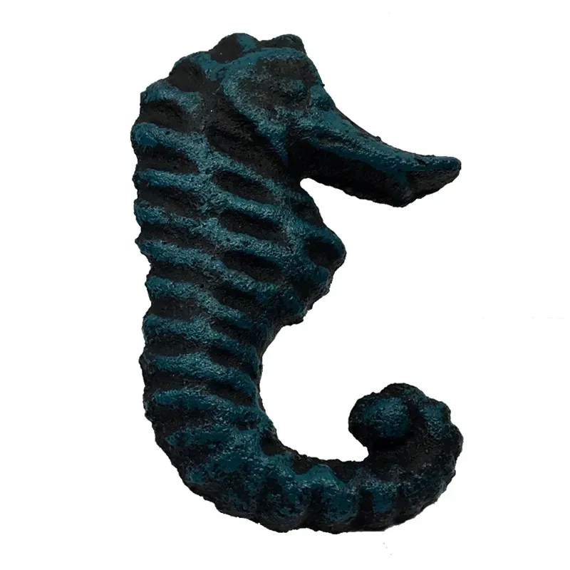 Verdigris Seahorse Cast Iron Drawer