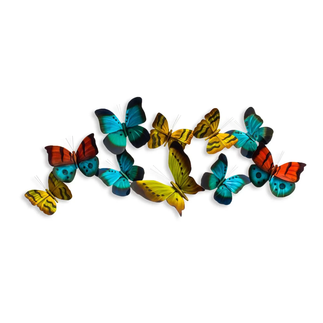Mixed Flight Horizontal Stainless Steel Metal Wall Art