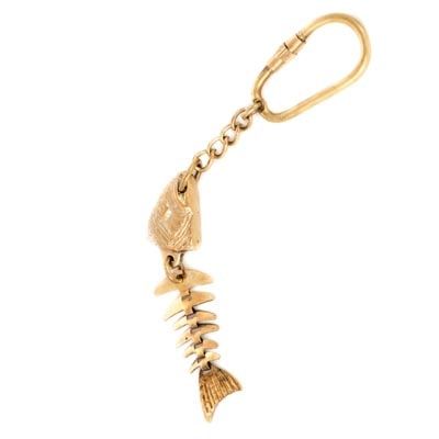 Brass Fish Bones Key Ring GI K-1863