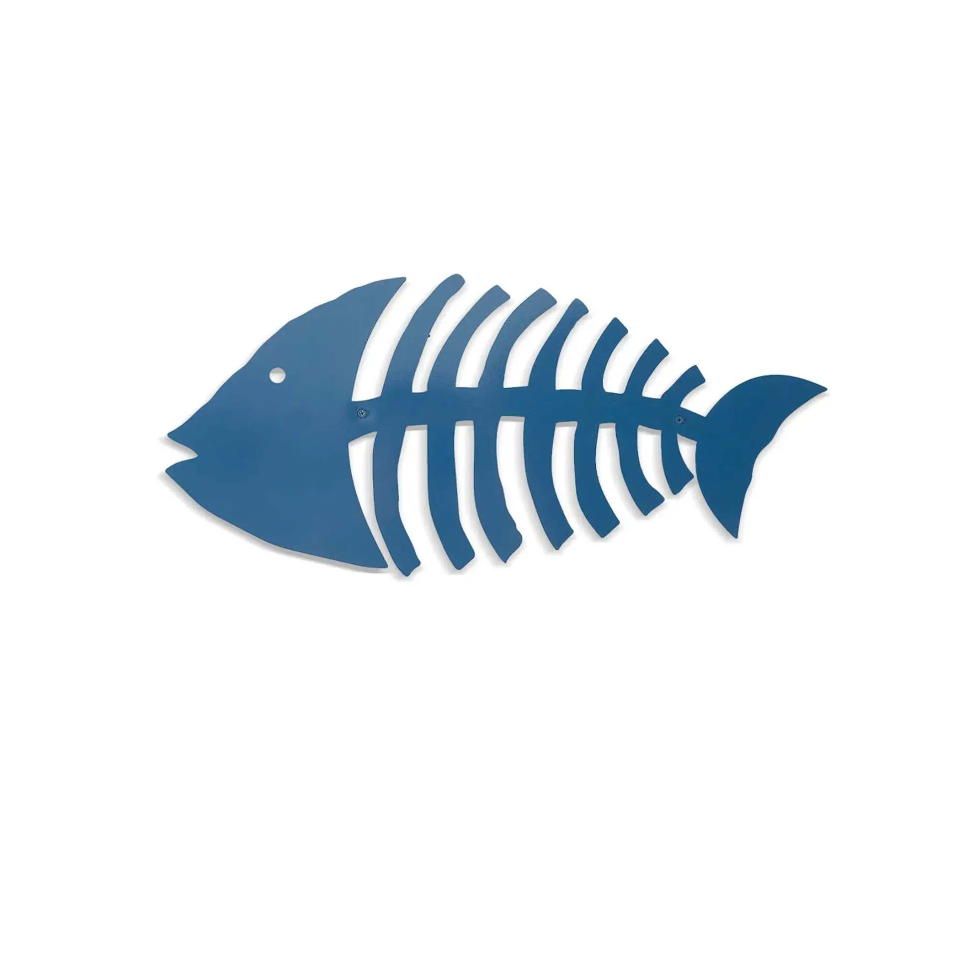 Bone Fish Navy Color Metal Wall Art