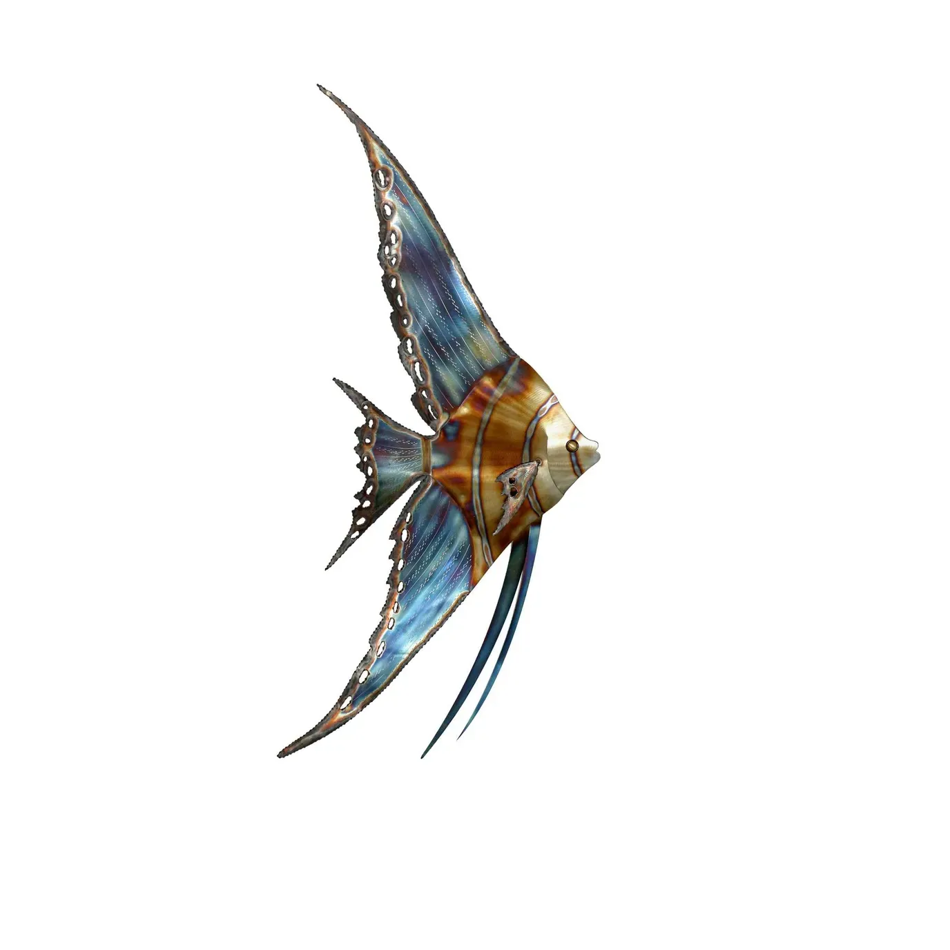 Angelfish Face Right (Raku Style, No Coating)