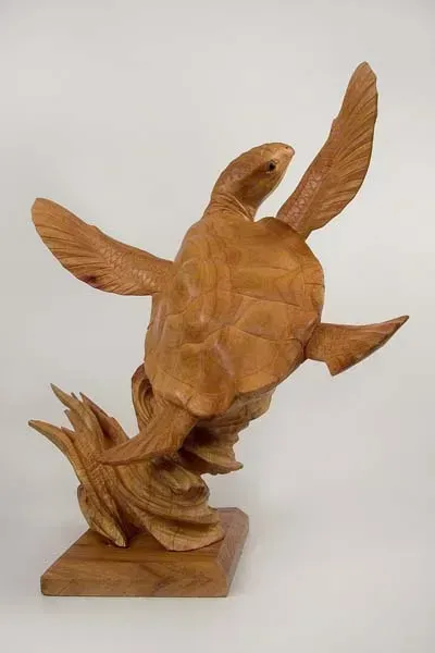 Large Carved Turtle 40cm w/ Base