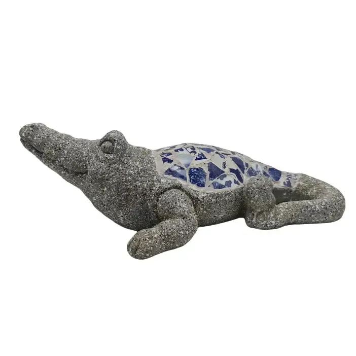 Blue Mosaic Crocodile 17.75