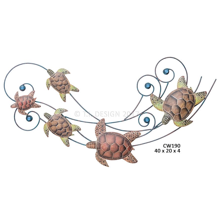 Turtle New Wave Metal/Wood Wall Art