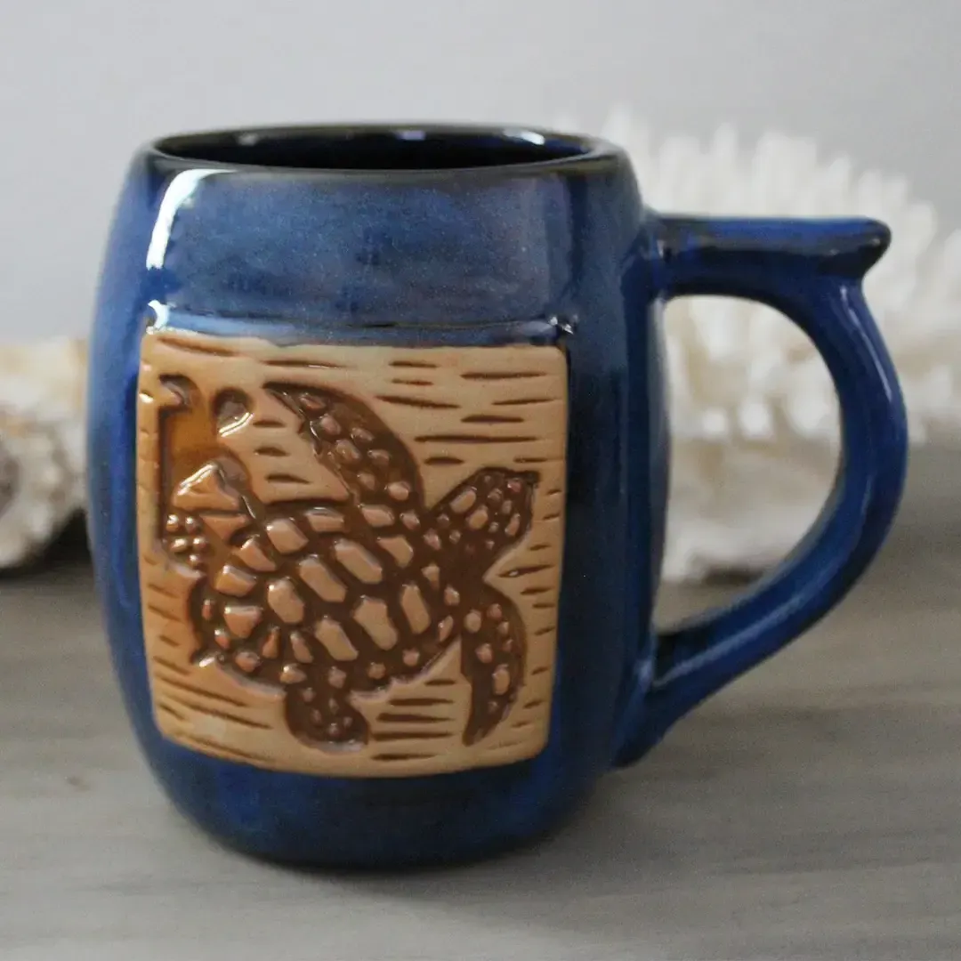 Sea Turtle Blue Glazed Stoneware Mug CBHC 71156ND