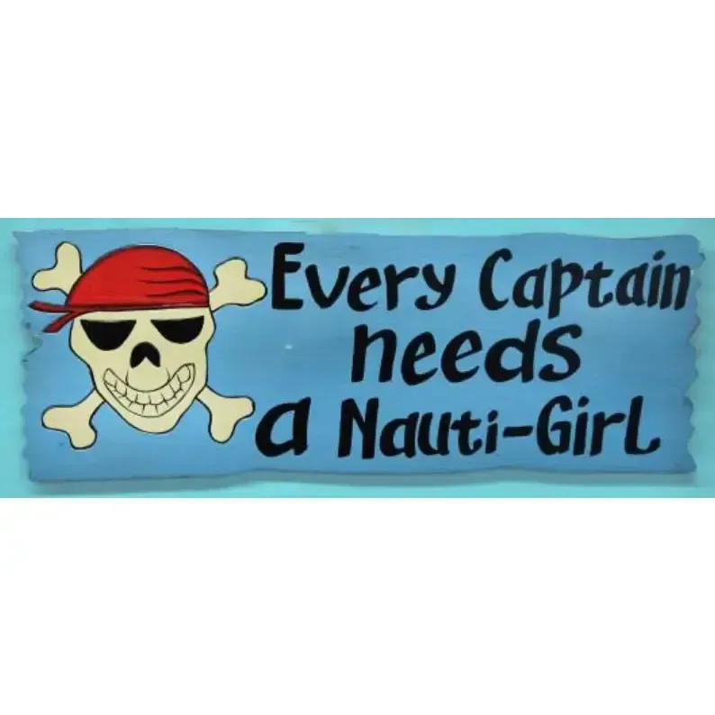 Nauti-Girl Wood sign Rectagle KK N-1219-NAUT