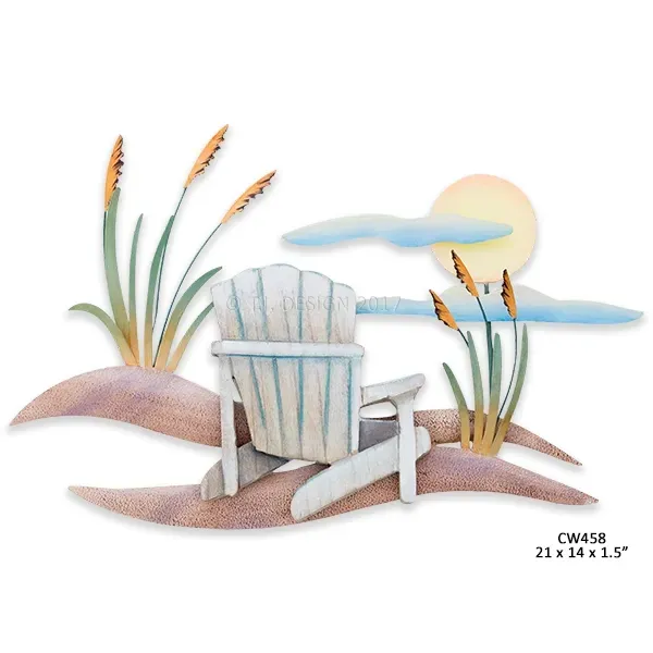 Beach Chair Scene Metal/Wood Wall Art