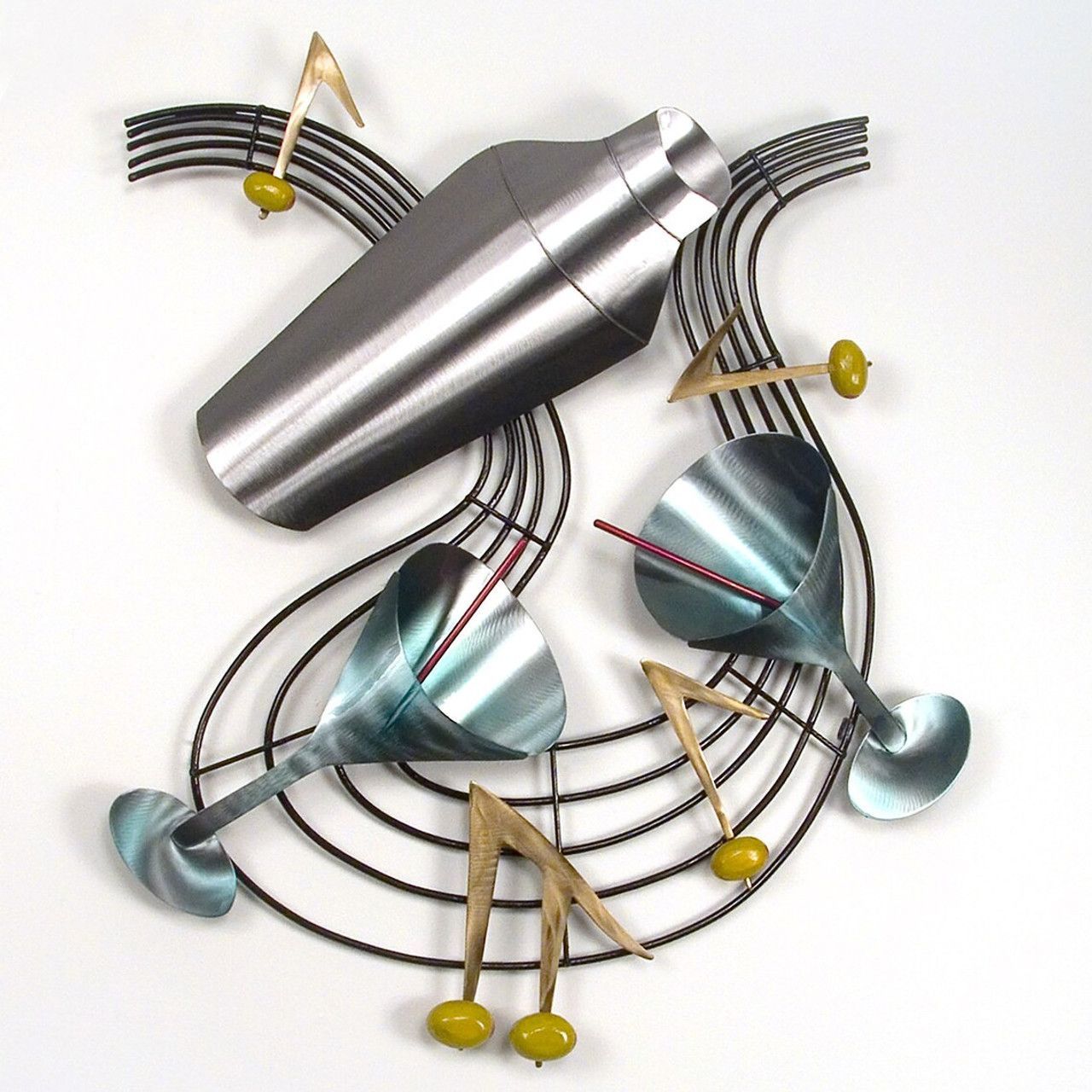 Dancing Martinis Stainless Steel Wall Art