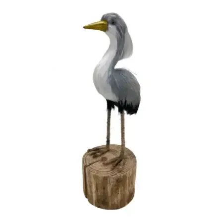 Feathery Blue Heron on Log Small KK N-1397F-XS-BH