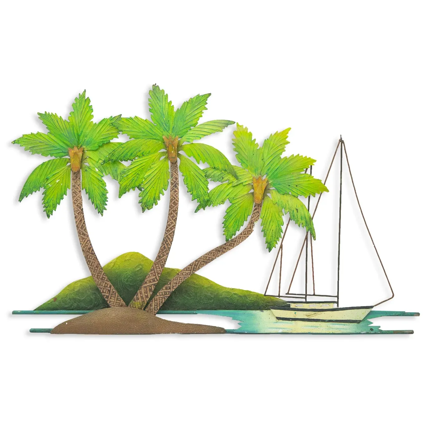 Palms Medium (Green) Metal Wall Art