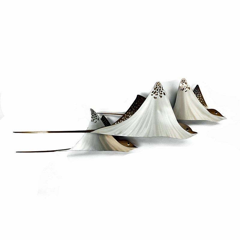 Eagle Rays Triple Side View Aluminum Metal Wall Art
