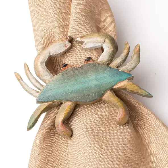 Blue Crab Napkin Ring S/4