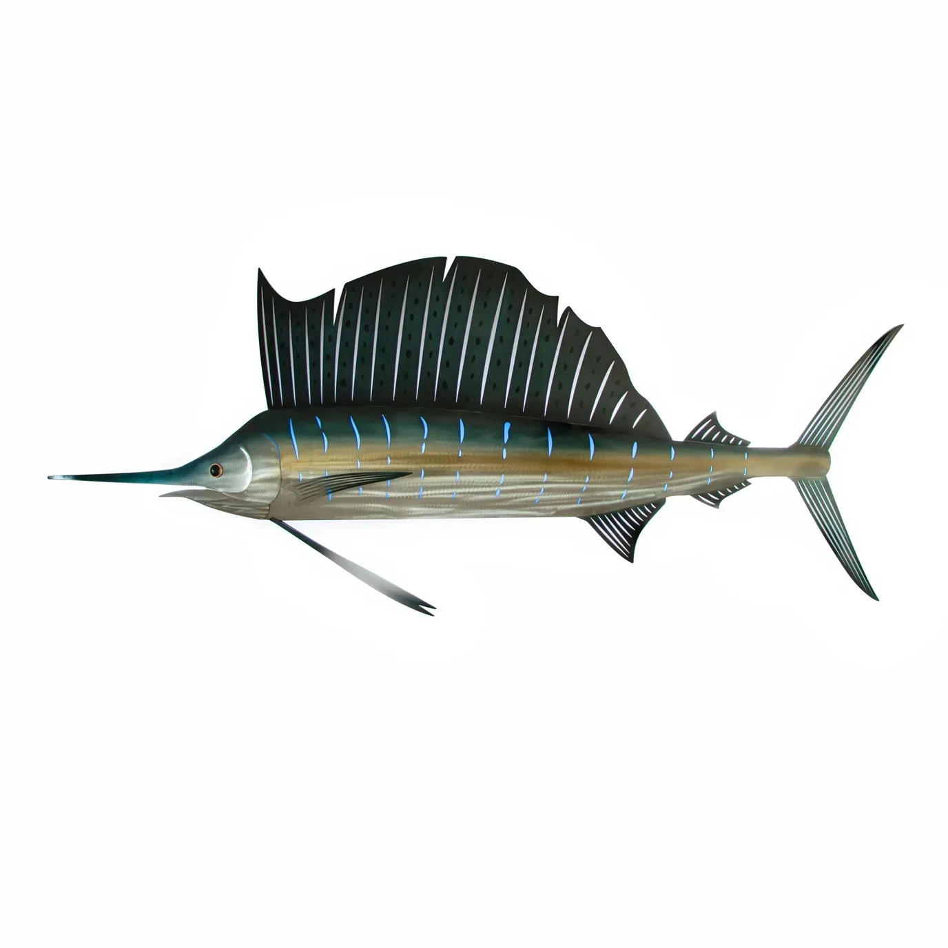 Sailfish LED lit Stainless Steel Metal Wall Art
