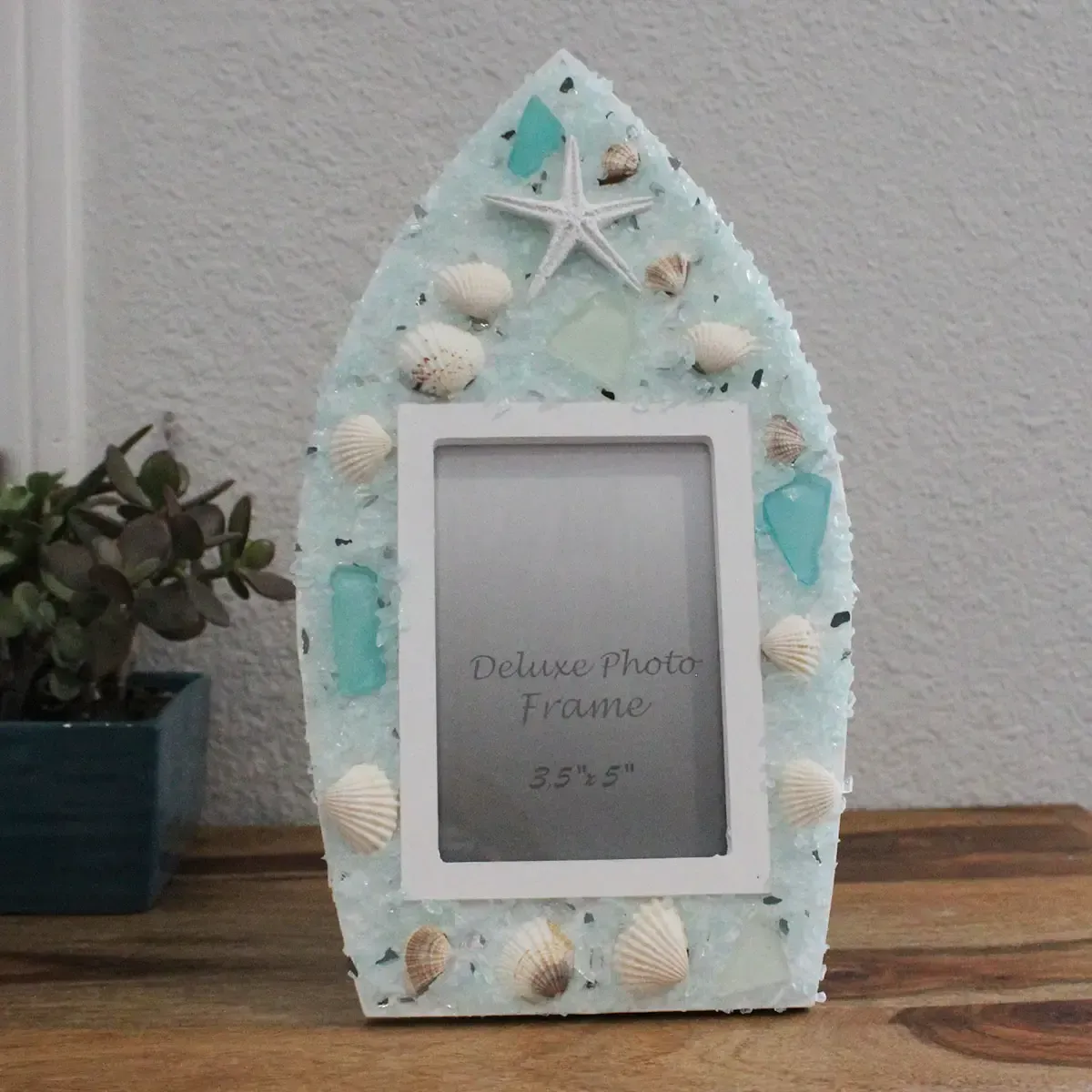 Sea Glass & Shells Boat Picture Frame 3.5x5