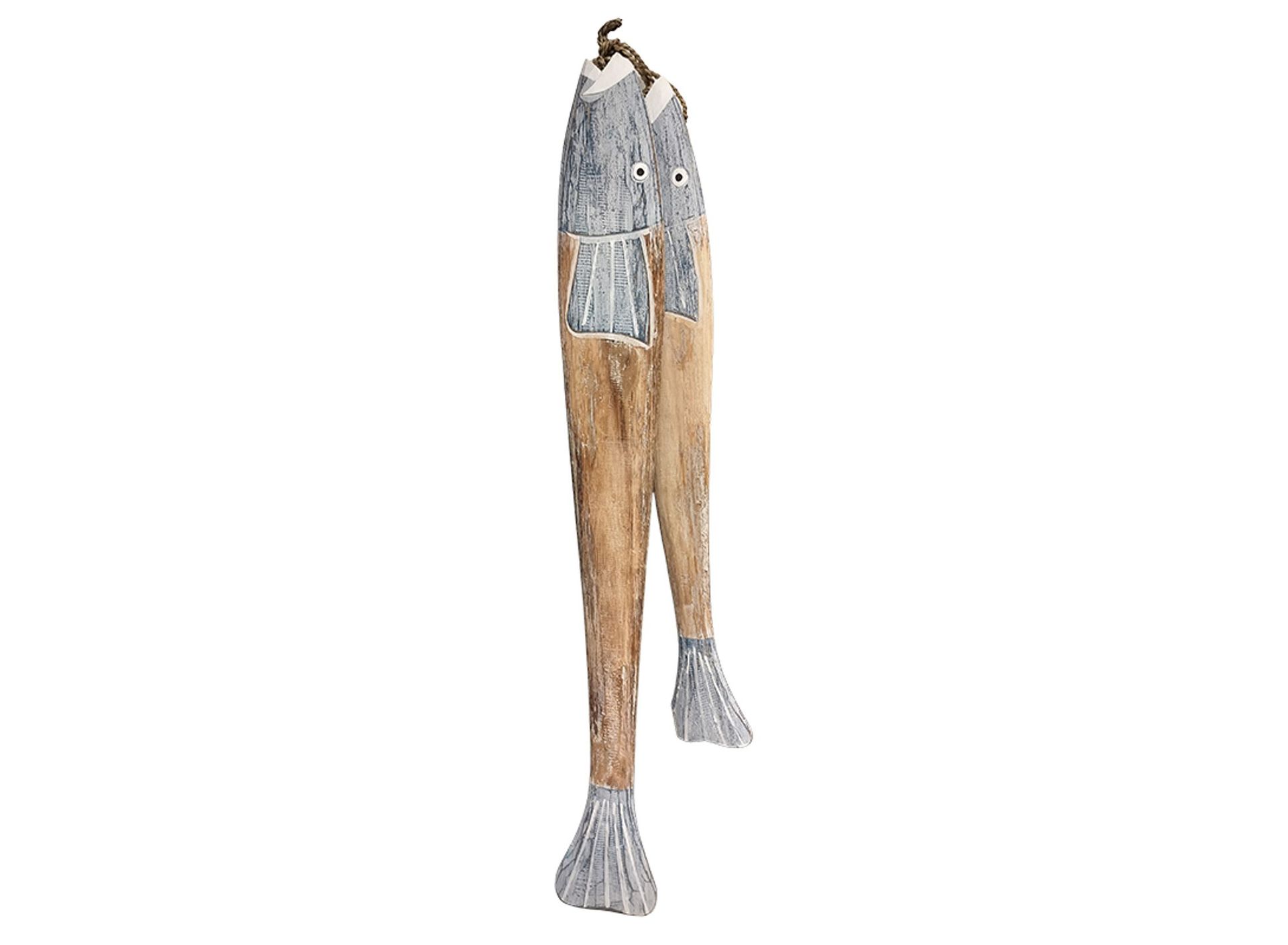 Fish Catch Wood Hanging Blue & Whitewashed CBHC 24561M