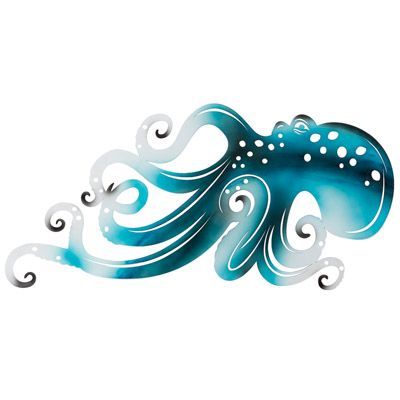 26″ W x 20″ H Powder Coated Laser Cut Metal Wall Octopus GI W-2678