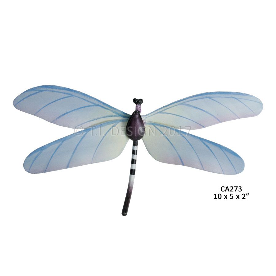 Dragonfly Single Blue Metal Wall Art