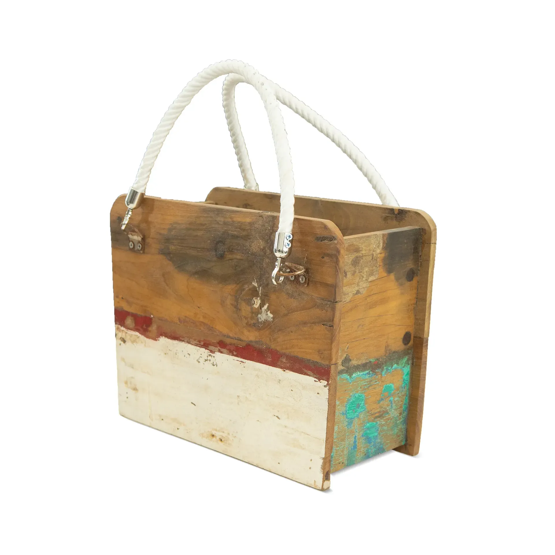 Flower Bag Square Med Boat Wood