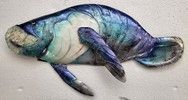 Manatee Capiz Blue Wall Decor