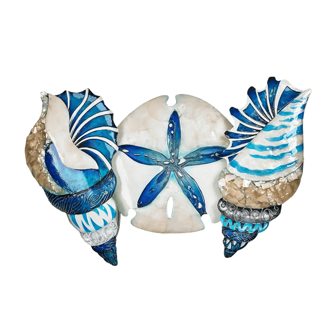 Shells Capiz Blue Wall Art