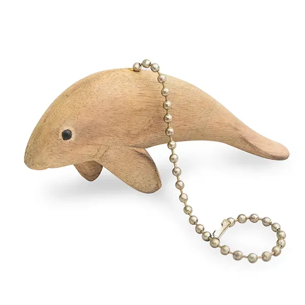 Carved wooden Manatee shaped Fan Pull with Chain