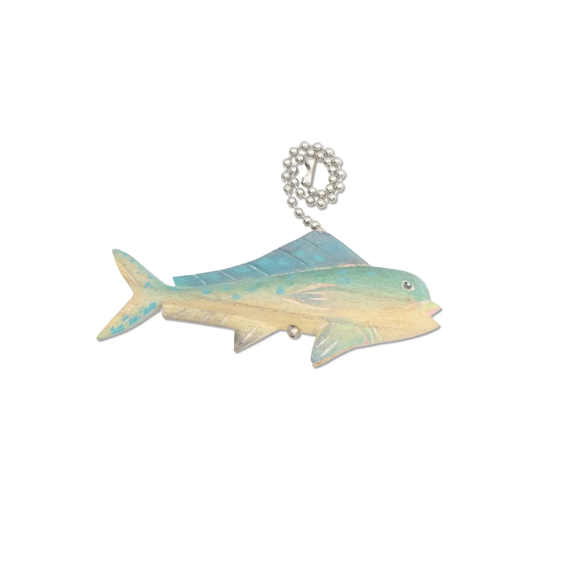 Pastel distressed Mahi Mahi Fan Pull with Chain