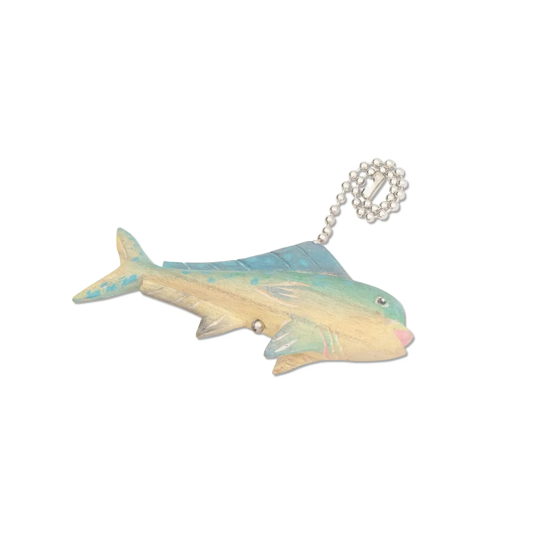 Pastel distressed Mahi Mahi Fan Pull with Chain