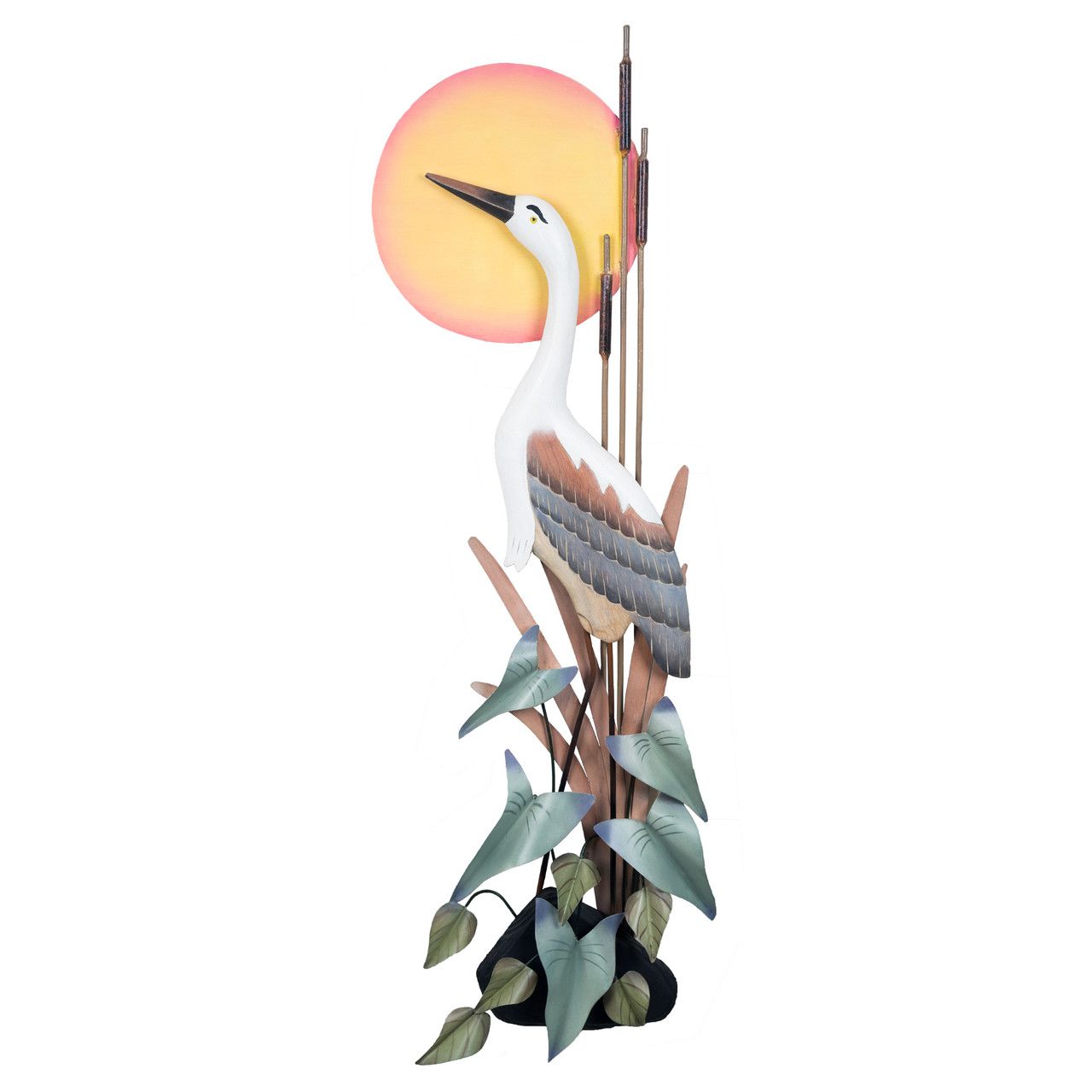 Vertical Heron Head Up W/Moon