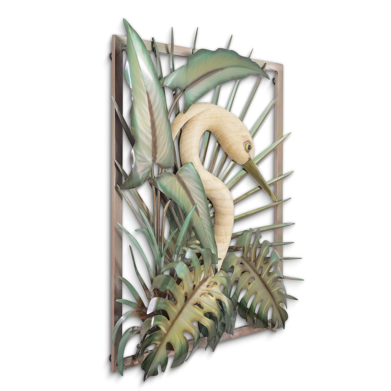 Heron Floral Frame Face Right