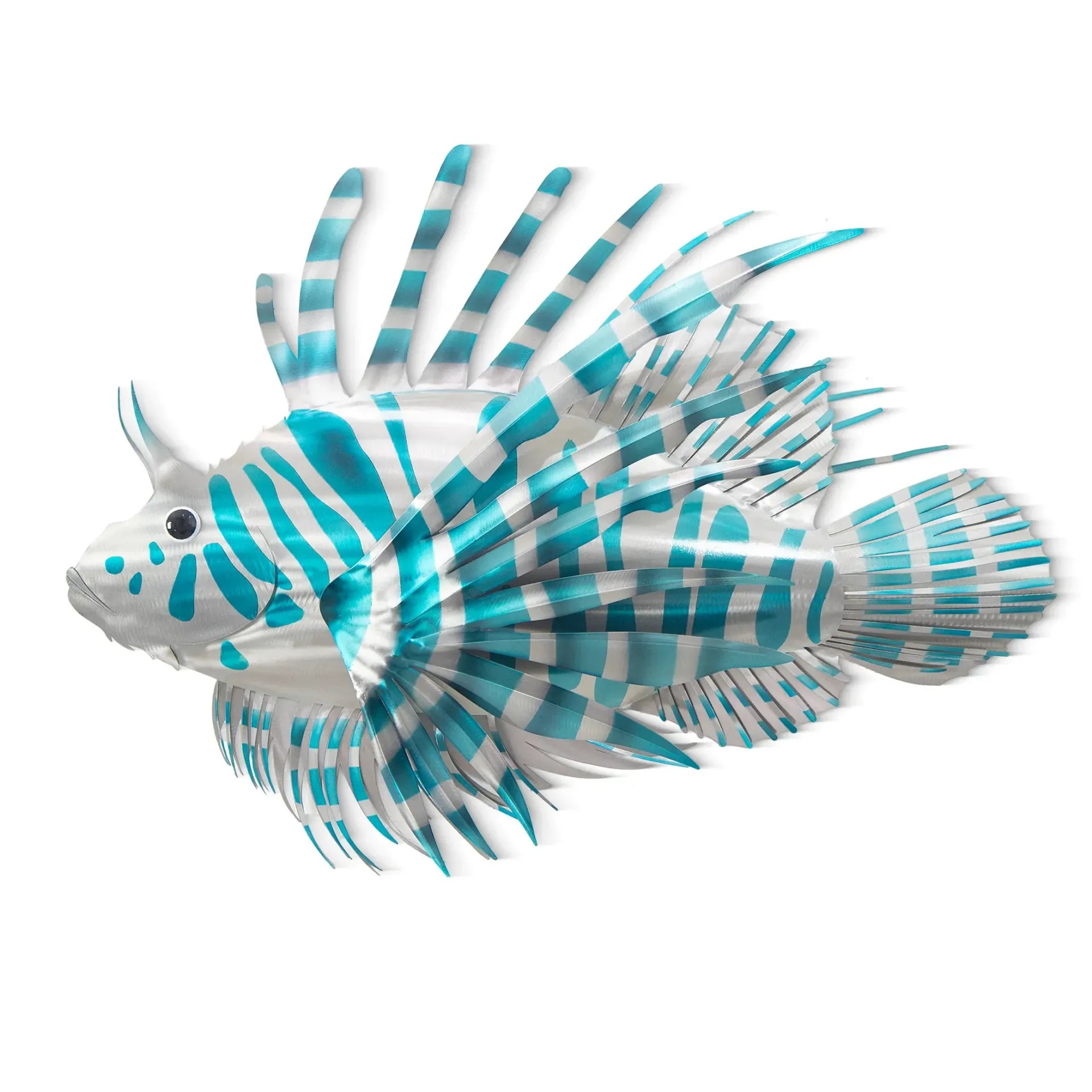 Lionfish - Blue Metal Wall Art