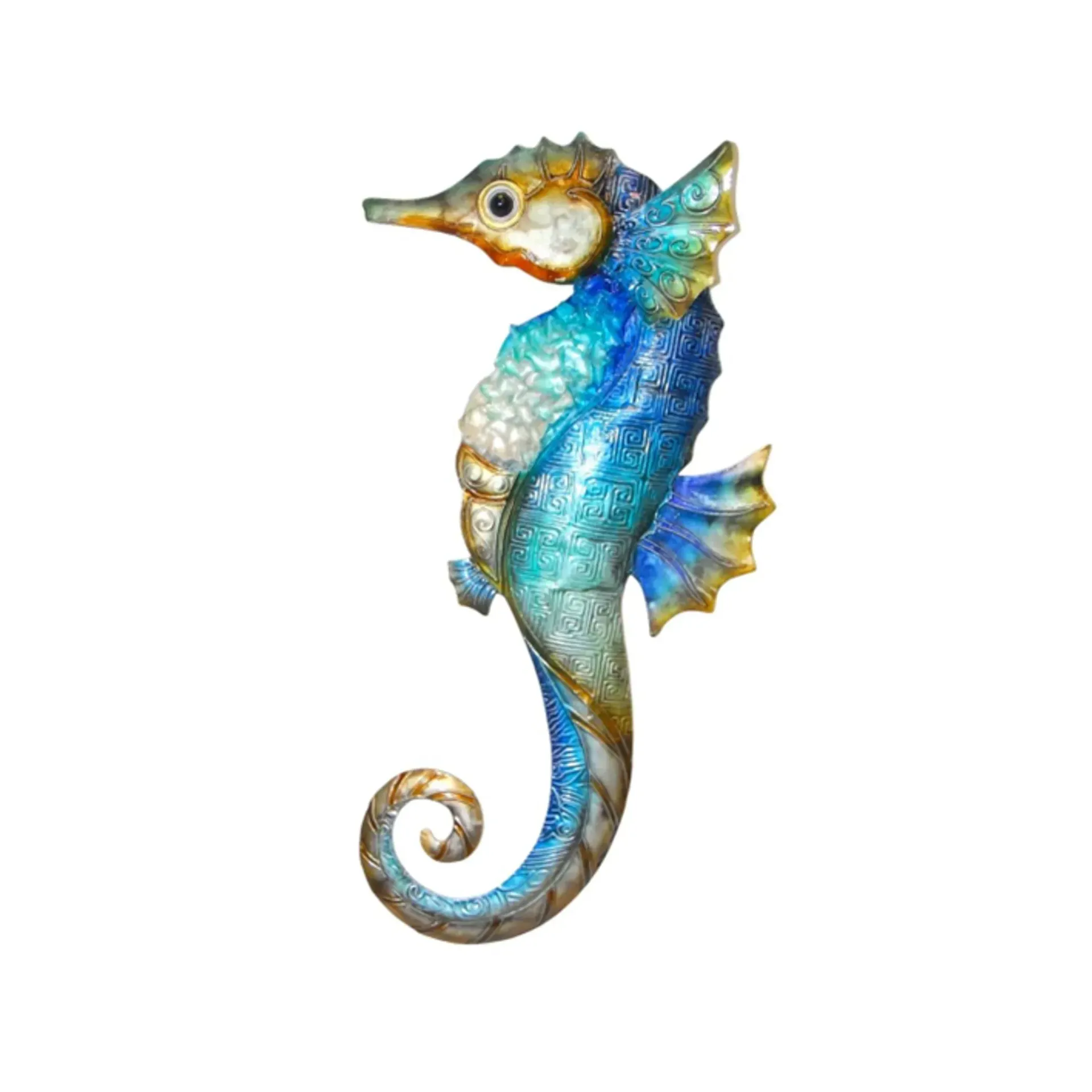 Capiz Seahorse Ruffled Metal WD