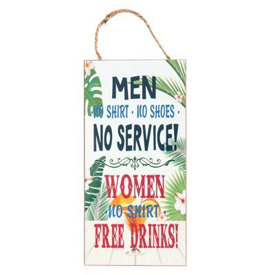Woman Free Drinks Sign