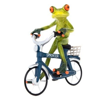 6 1/2″ High x 6″ Wide Frog Riding a Bicycle GI WW-332