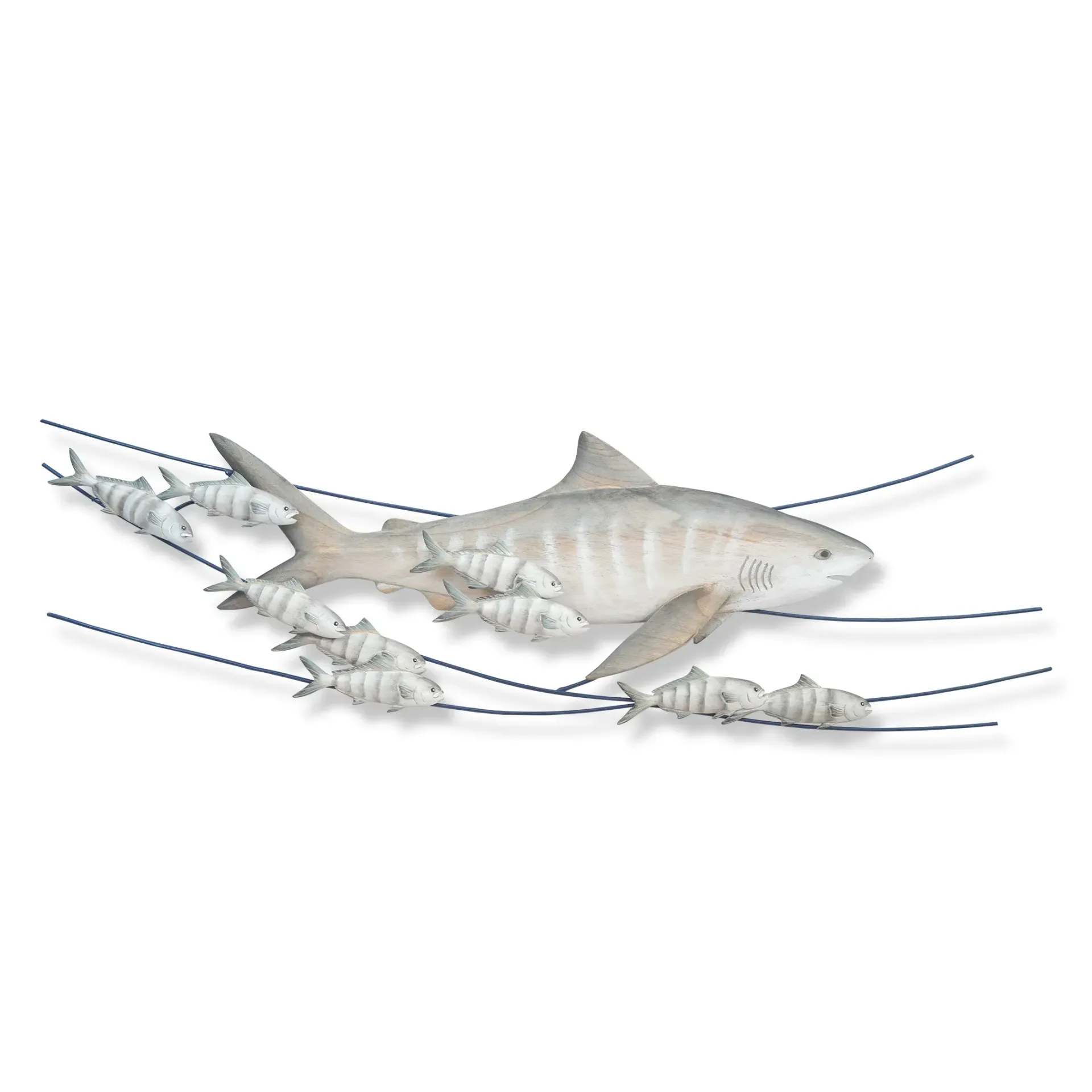 Shark & Pilotfish Metal/Wood Wall Art