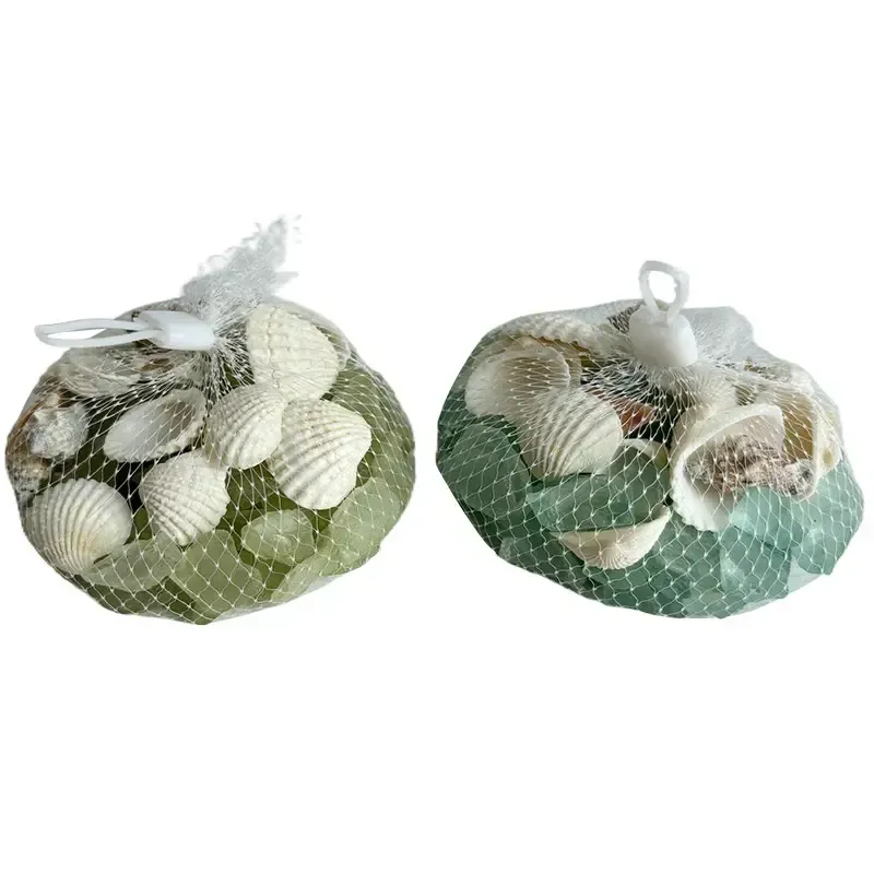 Bag Sea Glass Stones w/ Seashells 350g Bag CBHC 74804