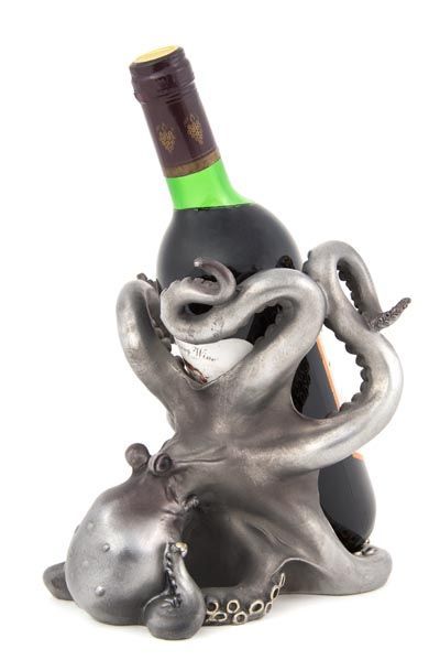 Octopus Wine Bottle Holder Pewter Color GI WW-291
