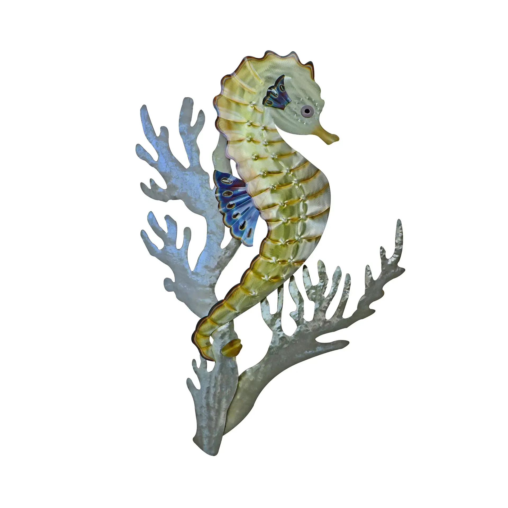 Seahorse Coral Stainless Steel Metal Wall Art